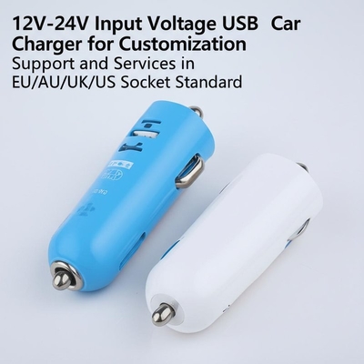 Beli Dual USB Car Charger 2.4A 3.0A Output untuk 12V-24V Input EU/AU/UK/US online manufacture