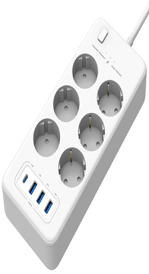 4 Port PD 32W Smart Power Strip Dengan Soket AC 250V16A 4000W