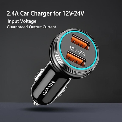 Harga yang bagus Pengisi Daya Mobil USB Ganda Input 12V-24V Output 2.4A 3.0A on line